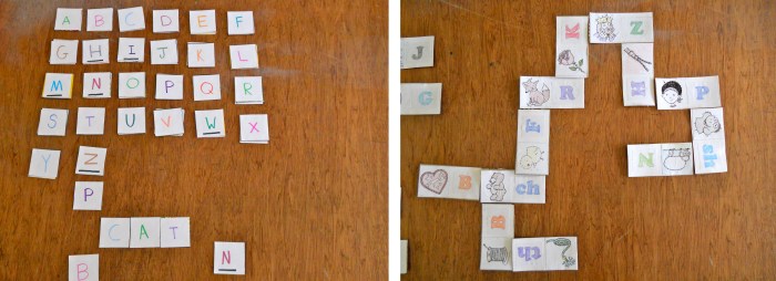 (left) Letter Tiles, (right) Sounding Out Dominoes